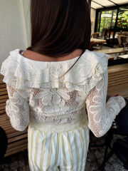 DANTELLİ FIRFIRLI HIRKA/BLUZ