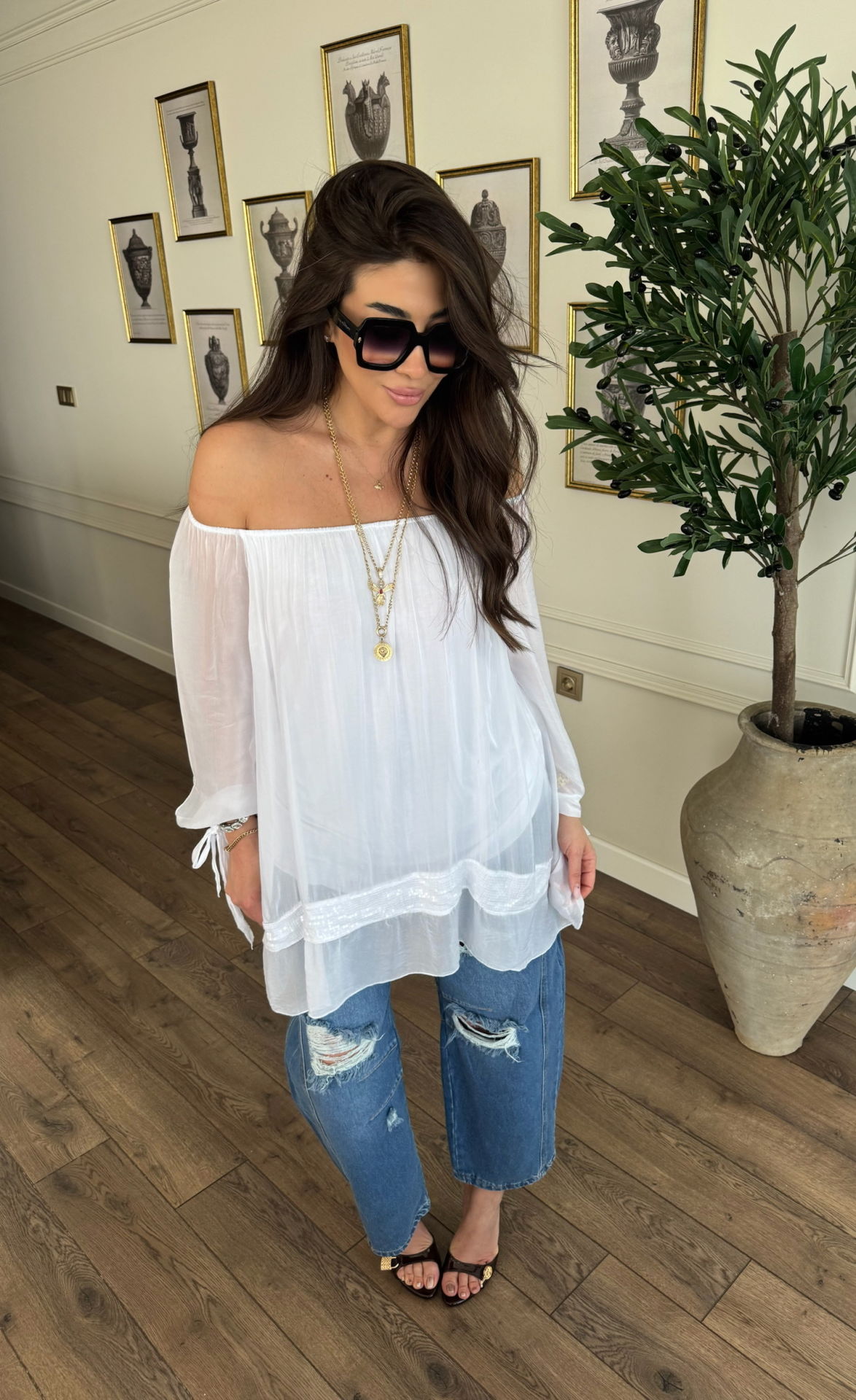 Swan ithal ipekli bluz