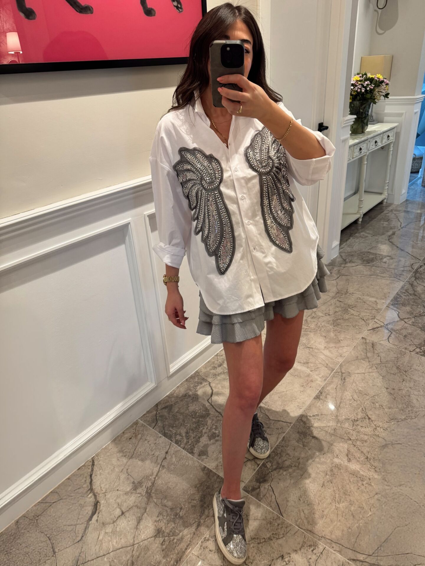 Angel İşlemeli Gömlek