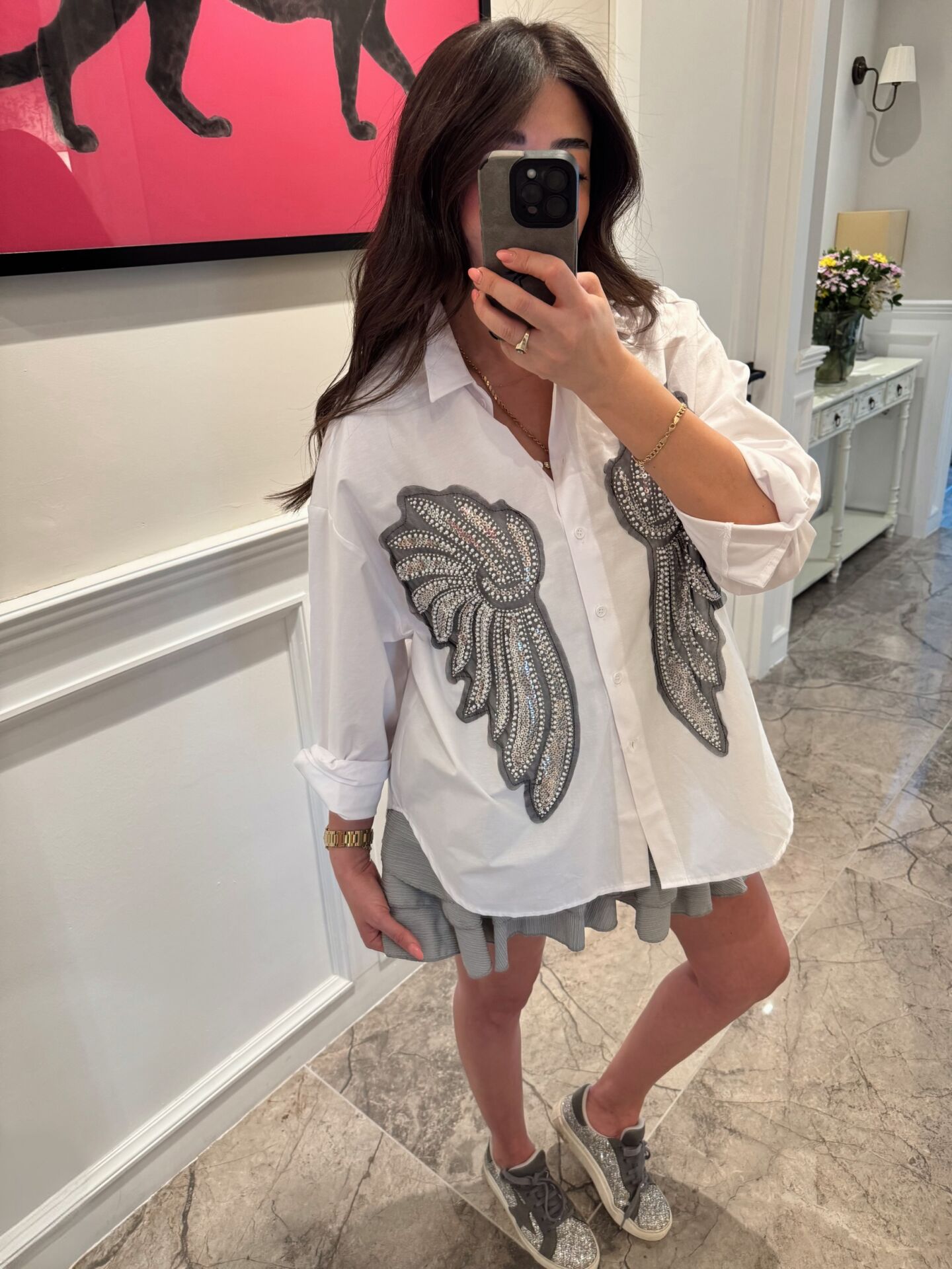 Angel İşlemeli Gömlek