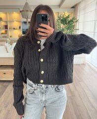 Gold düğmeli hırka