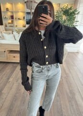 Gold düğmeli hırka