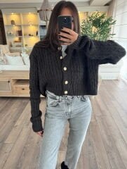 Gold düğmeli hırka