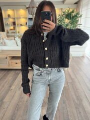 Gold düğmeli hırka