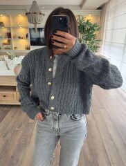 Gold düğmeli hırka