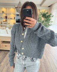 Gold düğmeli hırka