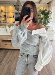 Gömlek geçişli kazak