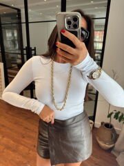 Dikişsiz bisiklet yaka yumuşak basic