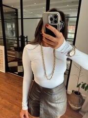 Dikişsiz bisiklet yaka yumuşak basic