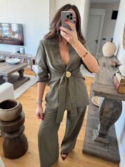 Midye tokalı tensel takım haki