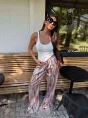 BATİK TİRİL SATEN PANTOLON