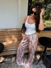 BATİK TİRİL SATEN PANTOLON