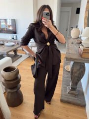 Midye tokalı tensel takım acı kahve