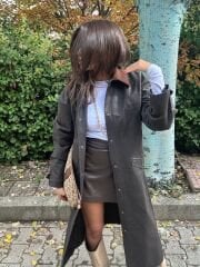 Brb muadil uzun mumlu trench coat