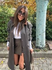 Brb muadil uzun mumlu trench coat