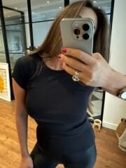 Pamuklu bisiklet yaka siyah basic