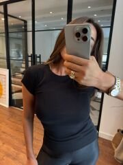 Pamuklu bisiklet yaka siyah basic