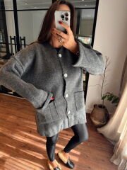 Cashmere yumuşak dokulu ceket hırka