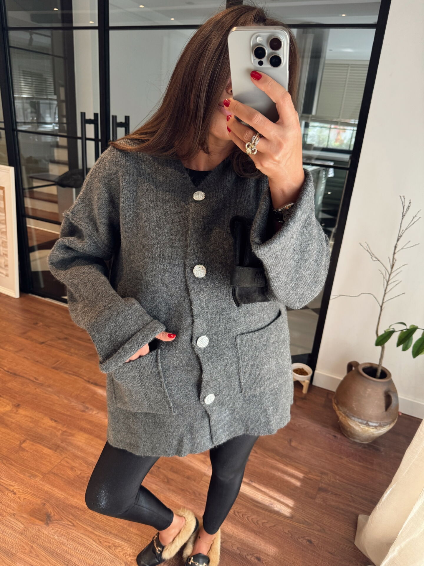 Cashmere yumuşak dokulu ceket hırka