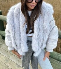 Kürklü ithal puffy mont