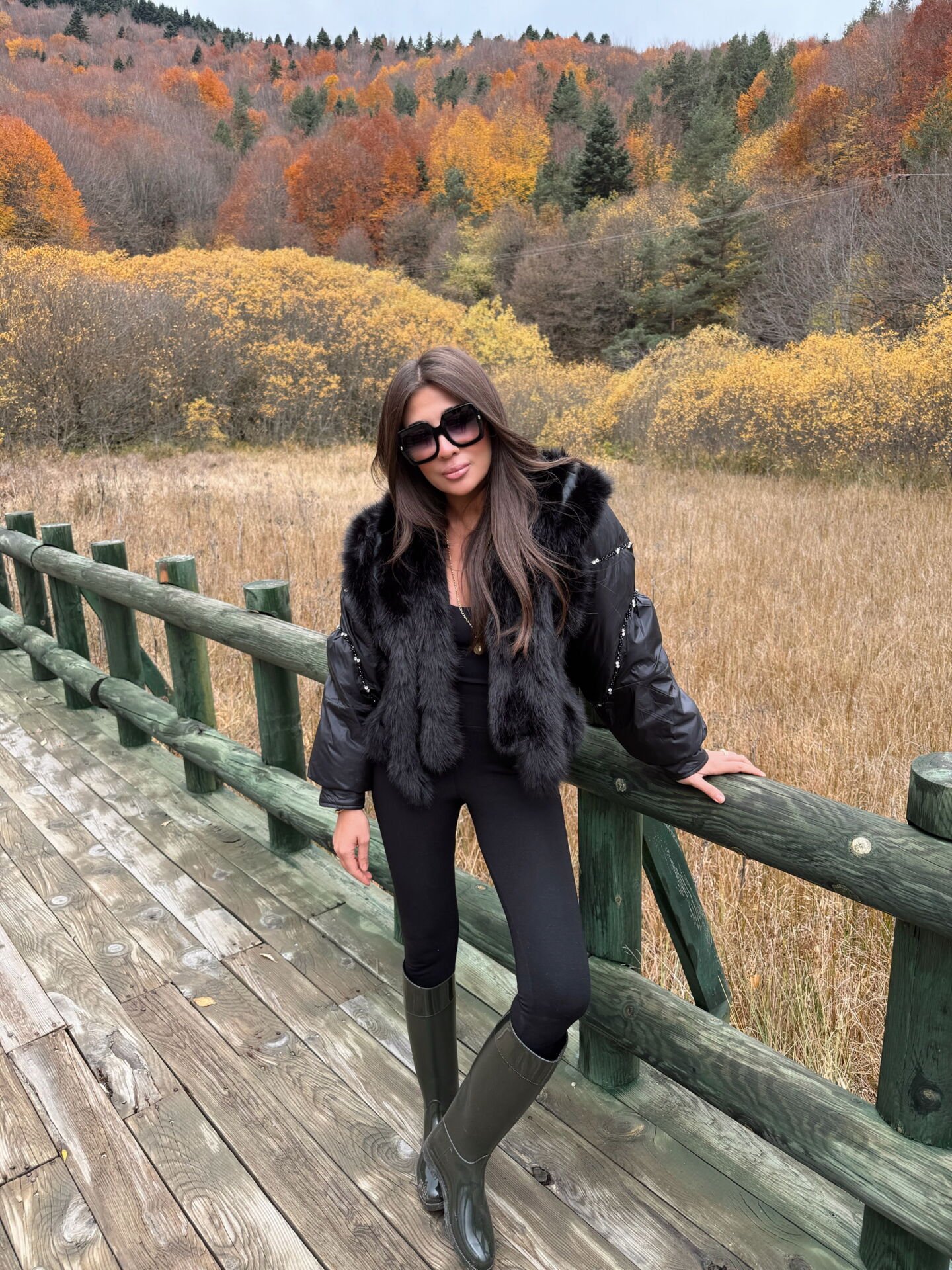 Siyah ithal puffy mont