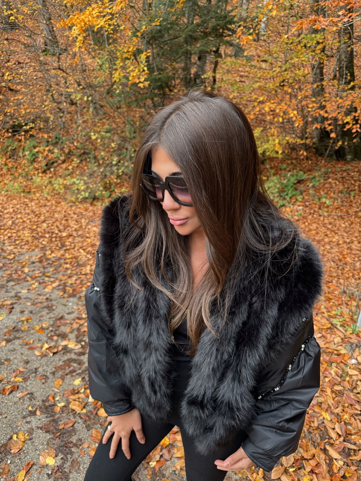 Siyah ithal puffy mont