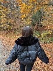 Siyah ithal puffy mont