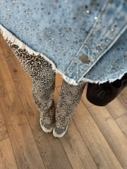 Oysho fitilli leopar desen tayt pantolon