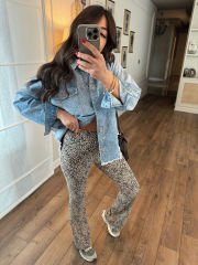 Oysho fitilli leopar desen tayt pantolon