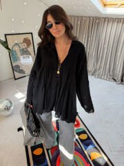 Bohem Siyah Gömlek