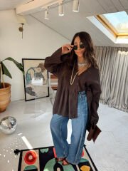 Bohem acı kahve gömlek