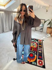 Bohem acı kahve gömlek