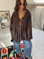 Bohem acı kahve gömlek