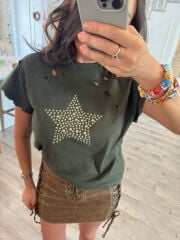 Army Yırtıklı Tasarım Tshirt
