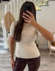 Sırt detay triko bluz