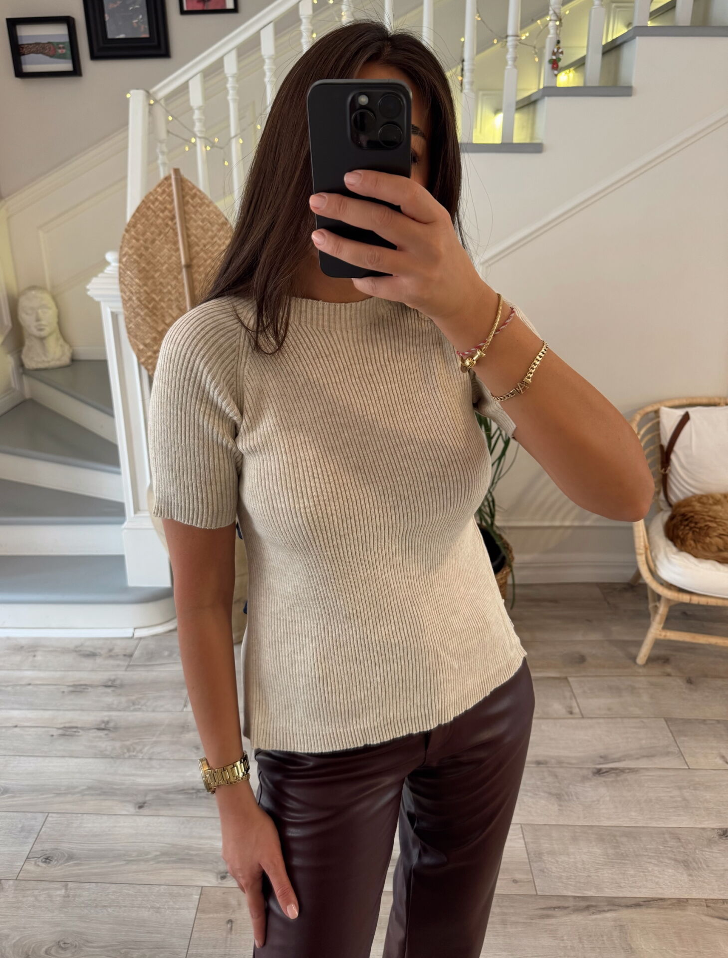 Sırt detay triko bluz