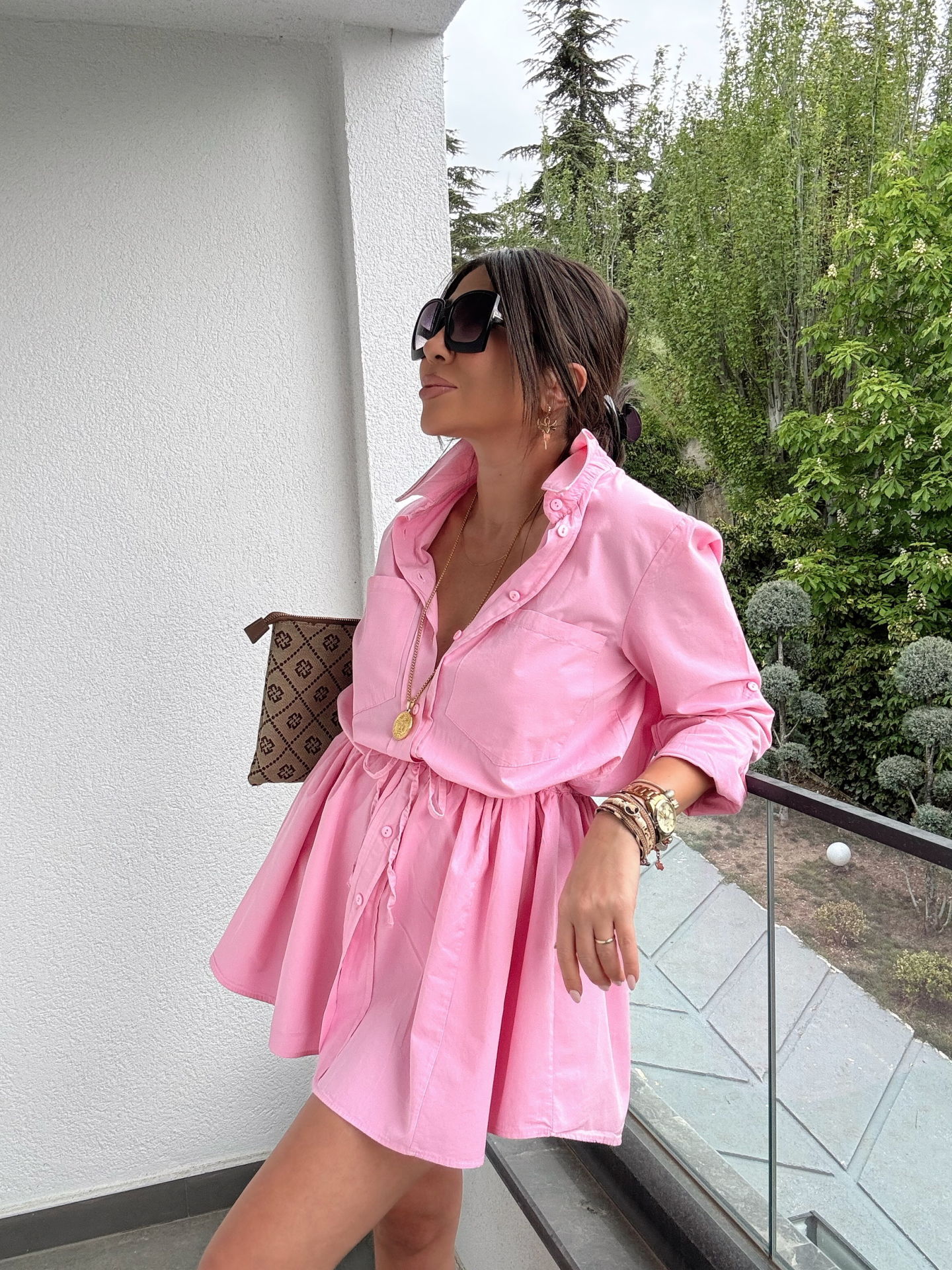Soft Pembe Şort Astarlı Elbise