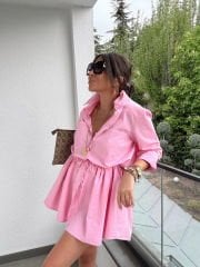 Soft Pembe Şort Astarlı Elbise