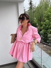 Soft Pembe Şort Astarlı Elbise