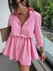 Soft Pembe Şort Astarlı Elbise