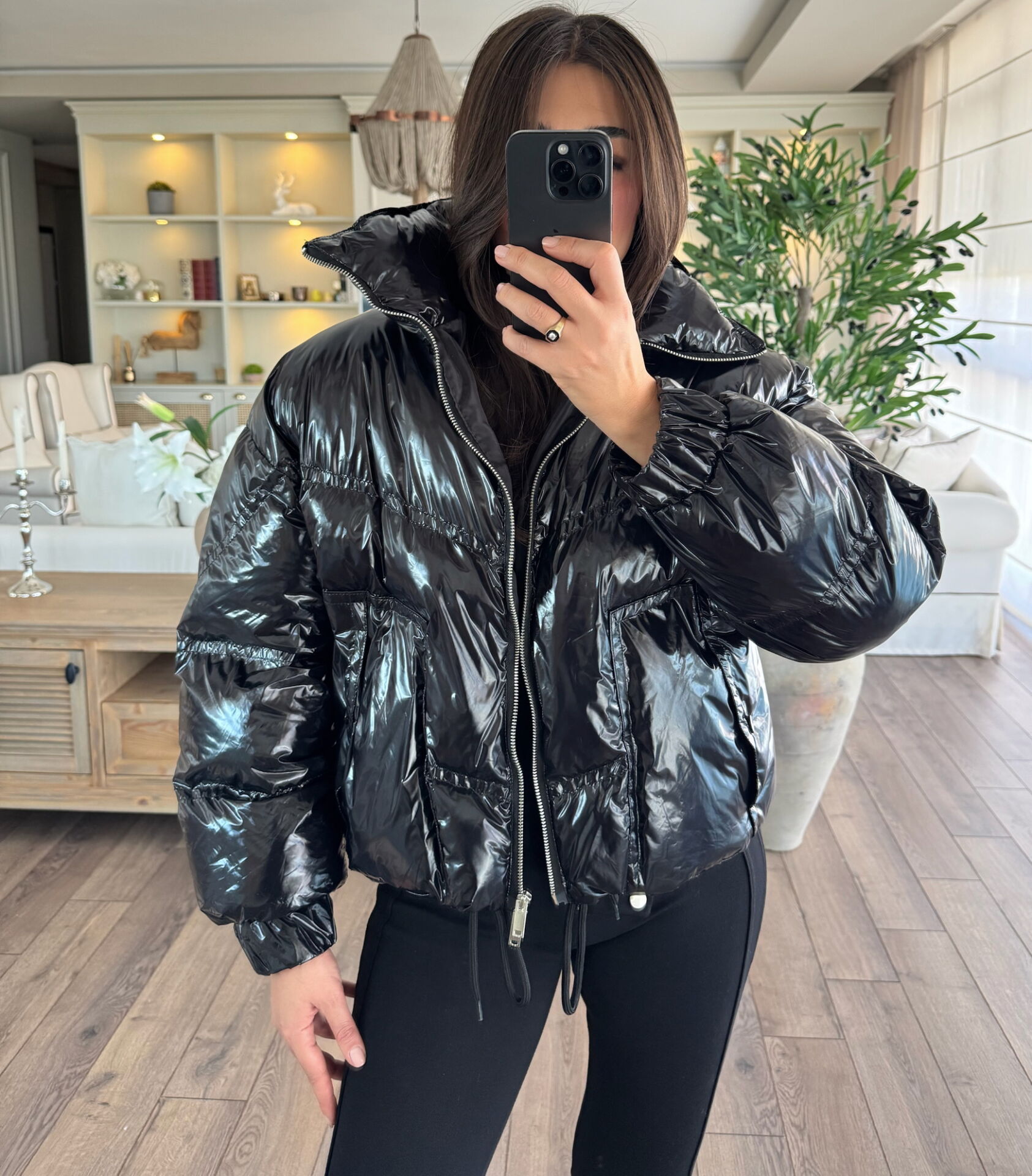 Rugan görünümlü puffy mont