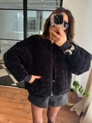 ZRA kadife kapitone mont