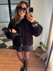 ZRA kadife kapitone mont