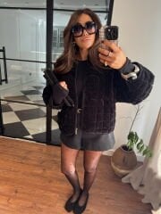 ZRA kadife kapitone mont