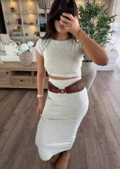 Pamuklu kumaş etek & body takım