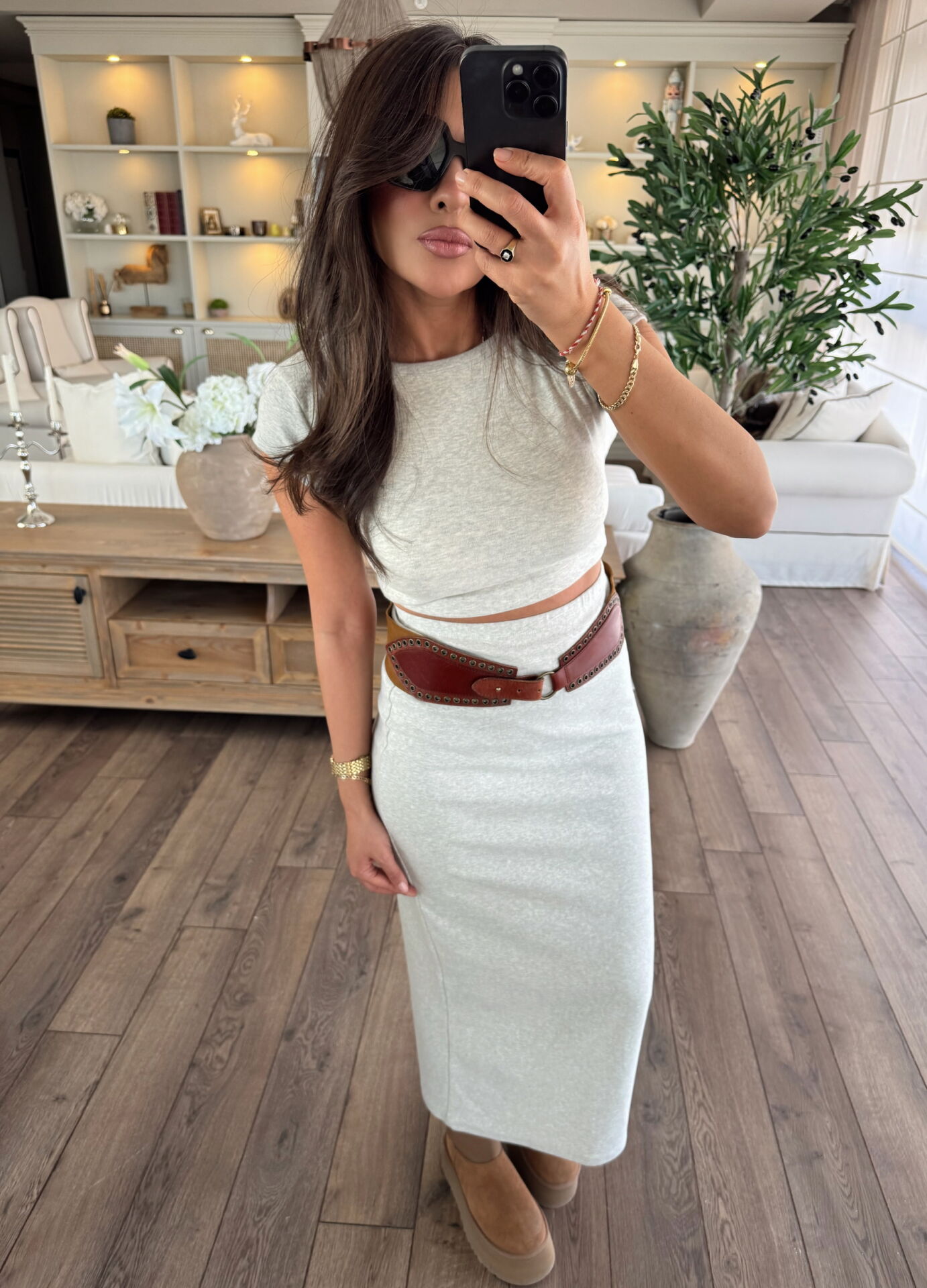 Pamuklu kumaş etek & body takım