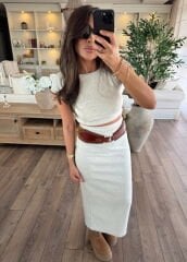 Pamuklu kumaş etek & body takım