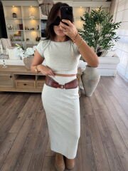 Pamuklu kumaş etek & body takım