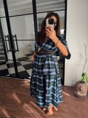 Oduncu kumaş gömlek & closh etek takım