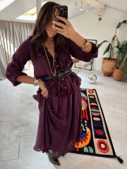 Fırfırlı şifon etek gömlek takım bordo